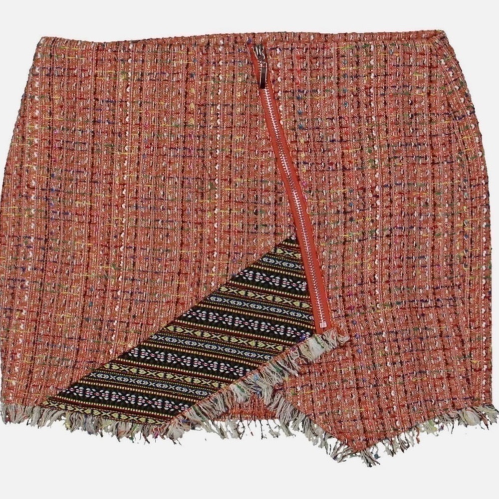 NWOT Endless Rose Womens Tweed Frayed Hem Pencil Skirt